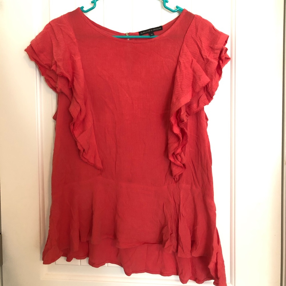 Harlowe & Graham Flutter Sleeve Blouse